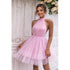 'Oriana' Halter Neck Backless Dress - Celes Fashion